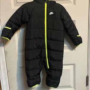 Nike Kids Black and Neon Green Jacket onesie Footie